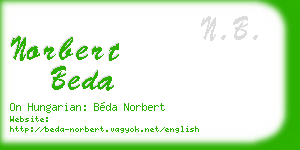 norbert beda business card