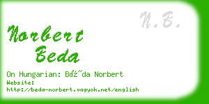 norbert beda business card